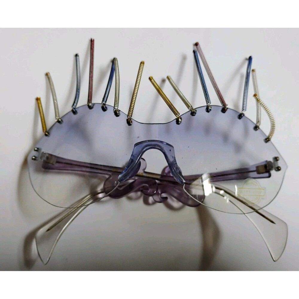 Vintage Dr Peepers Sunglasses S39501 Purple Lips 3D Spring Eyelash Novelty 80s